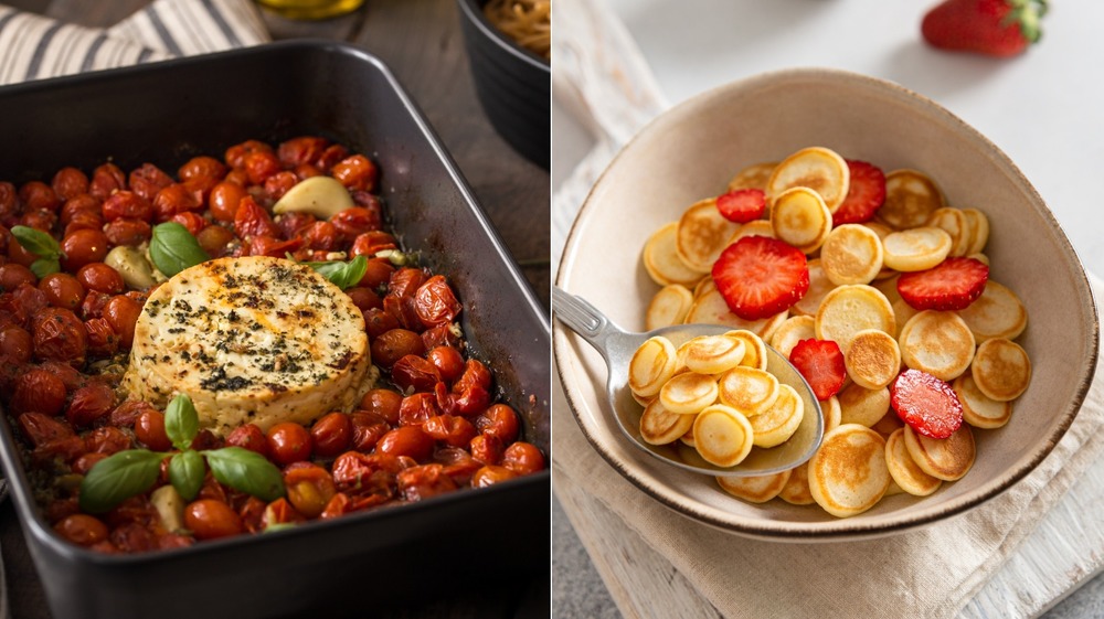 Baked feta pasta and pancake cereal