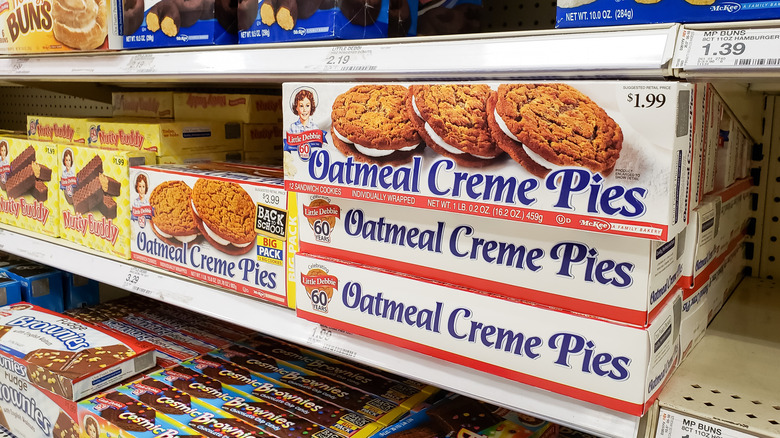 Grocery aisle with Little Debbie snacks