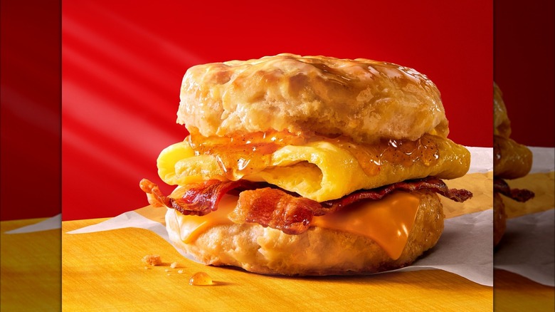 The honey brown butter bacon egg and cheese biscuit from McDonald's.
