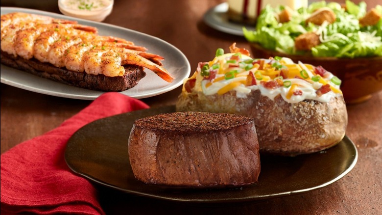 Outback Steakhouse meal 