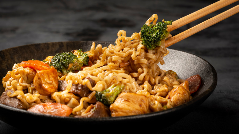 Bowl of traditional yakisoba