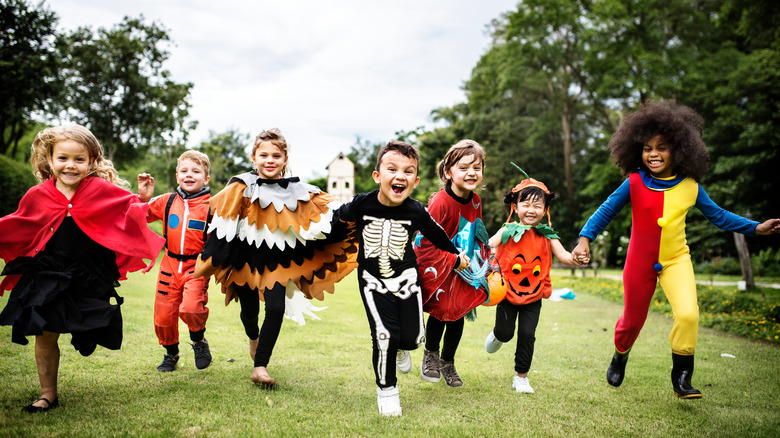 Kids celebrating Halloween