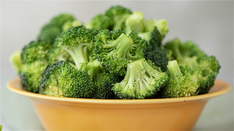 Broccoli florets in a bowl