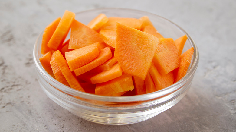 Paysanne-style chopped carrots