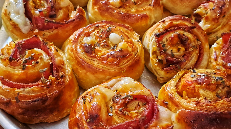 Puff pastry pizza rolls