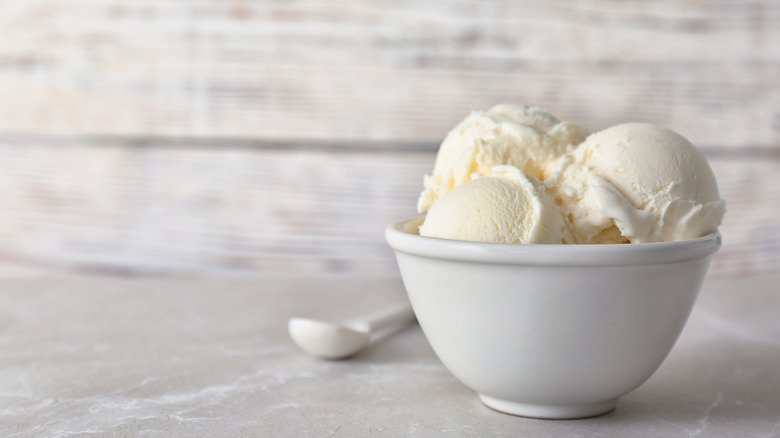 bowl of vanilla ice cream