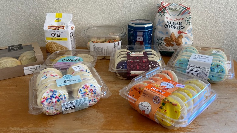 Packages of various sugar cookies