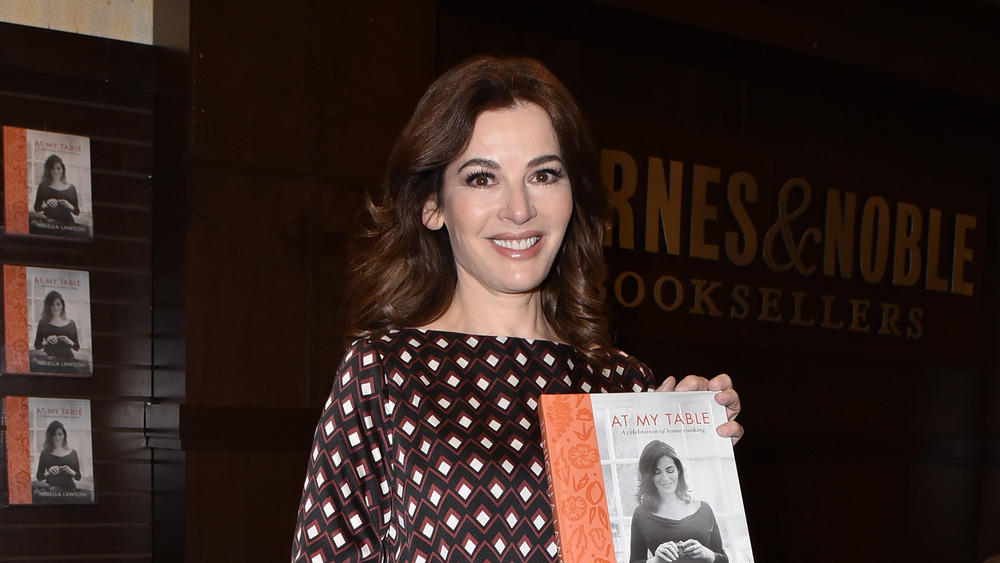 Nigella Lawson with her book "At My Table"