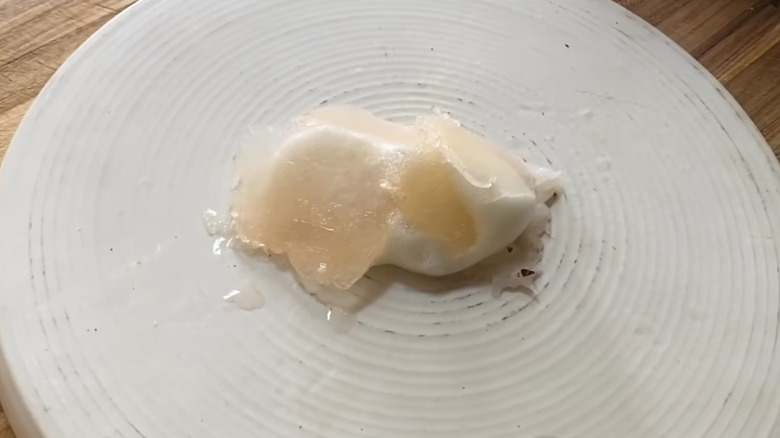 Halibut crudo with foam