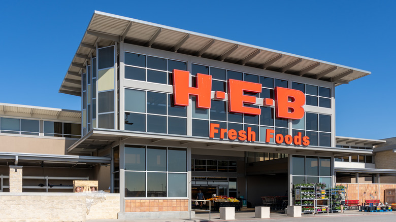 exterior sign of H-E-B store