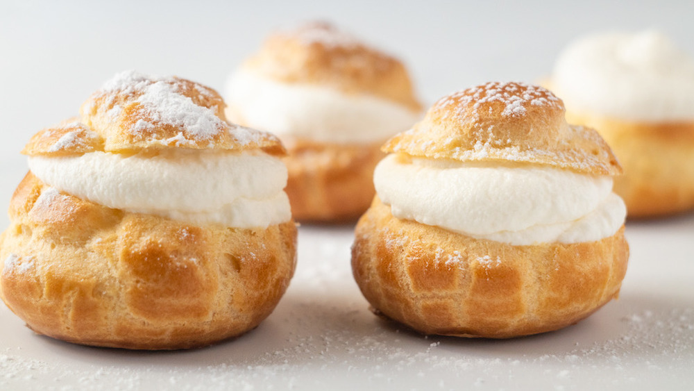 four cream puffs