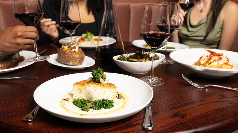 Various seafood, steak, and potato dishes at Ocean Prime