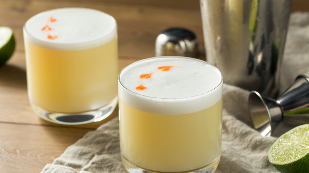 Pisco sours on a bar