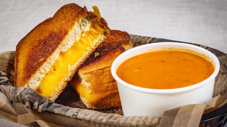 Grilled cheese and soup