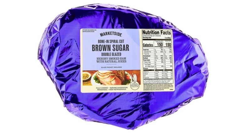 Marketside bone-in spiral cut brown sugar glazed ham from Walmart