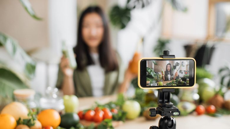 a food influencer at work