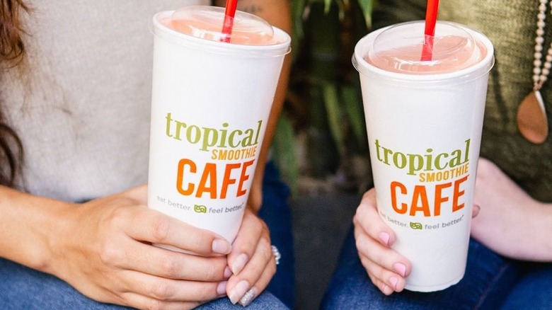 Tropical Smoothie Cafe smoothies in cups