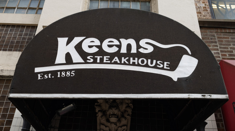 The awning of Keens Steakhouse