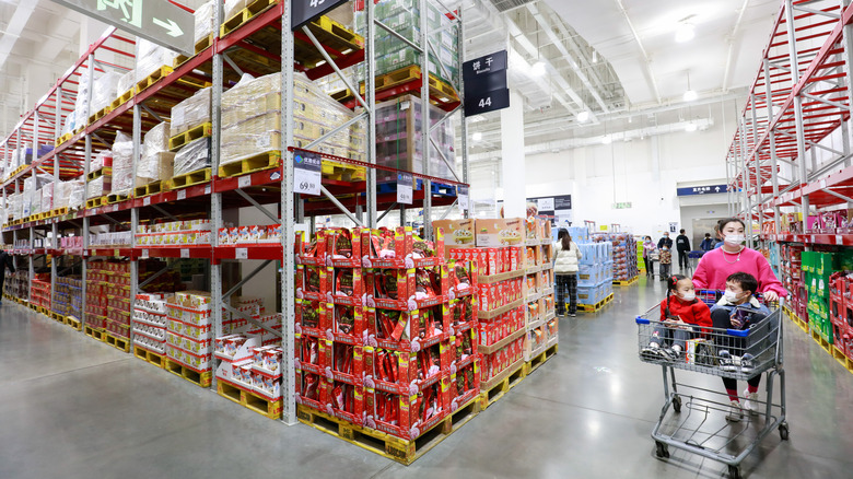 Sam's Club aisle with customers shopping