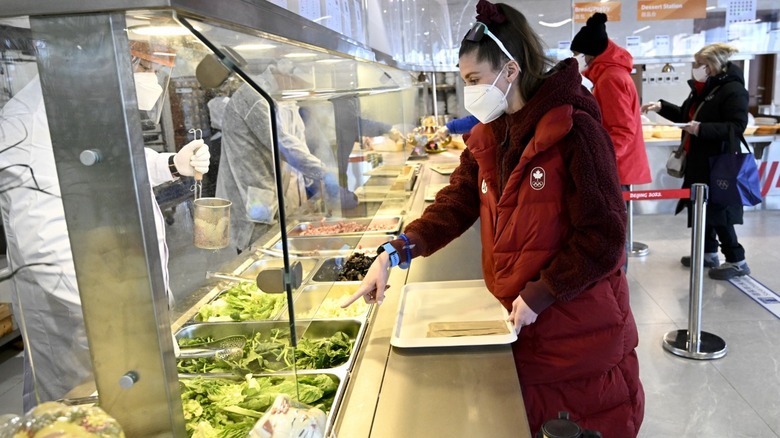 Diner choosing vegetables