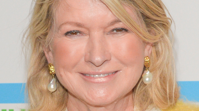 Closeup of Martha Stewart with earings