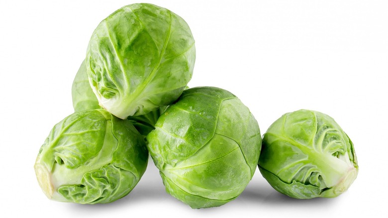 Cooked Brussels sprouts in a bowl