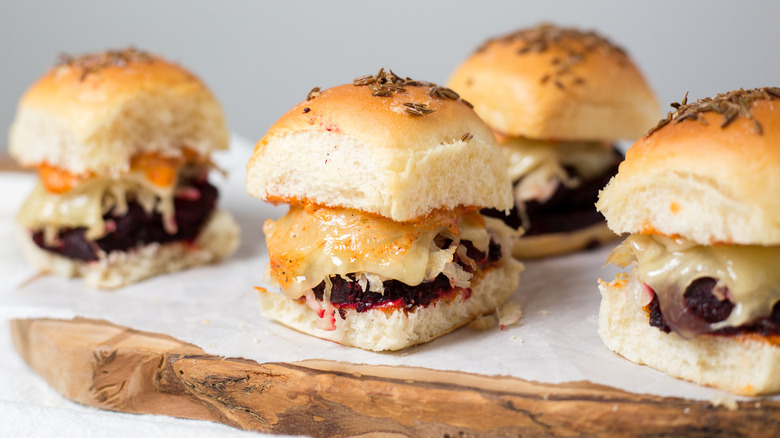 beet sliders served on table