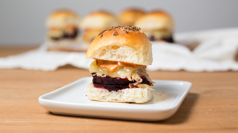 beet sliders served on plate