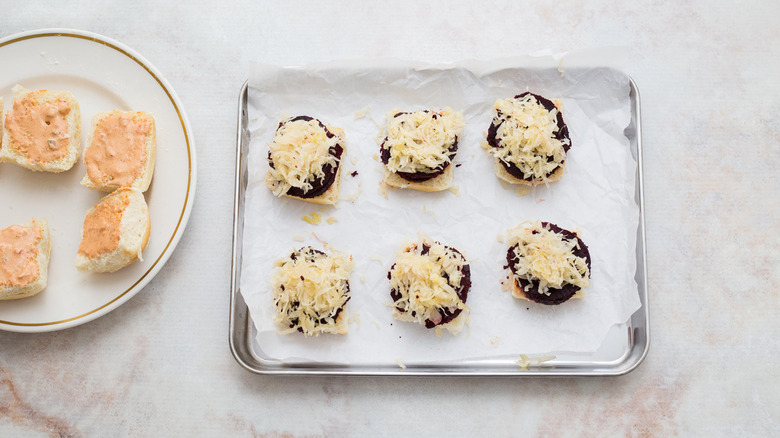 beet sliders on pan