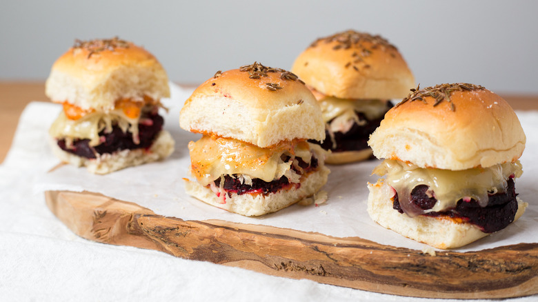 beet sliders served on table