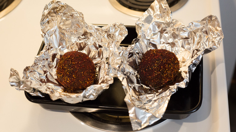 roasted beets in baking pan