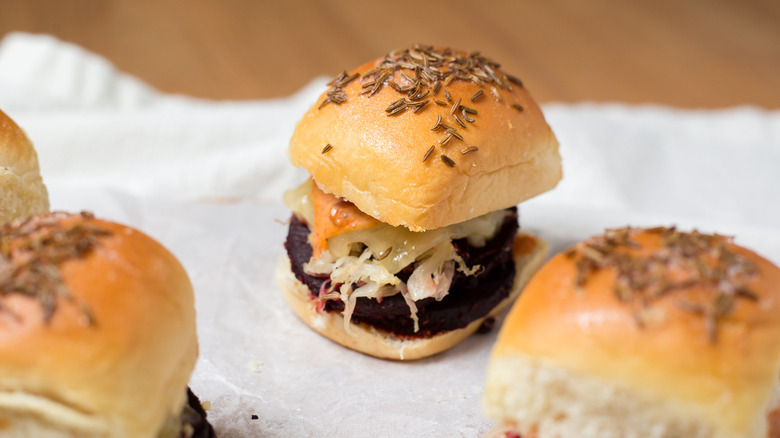 beet sliders served on table