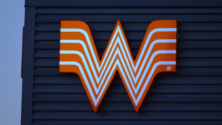 Whataburger W logo close-up on the side of a building