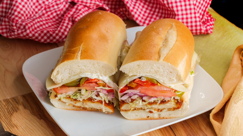 Chicken sub with mayonnaise