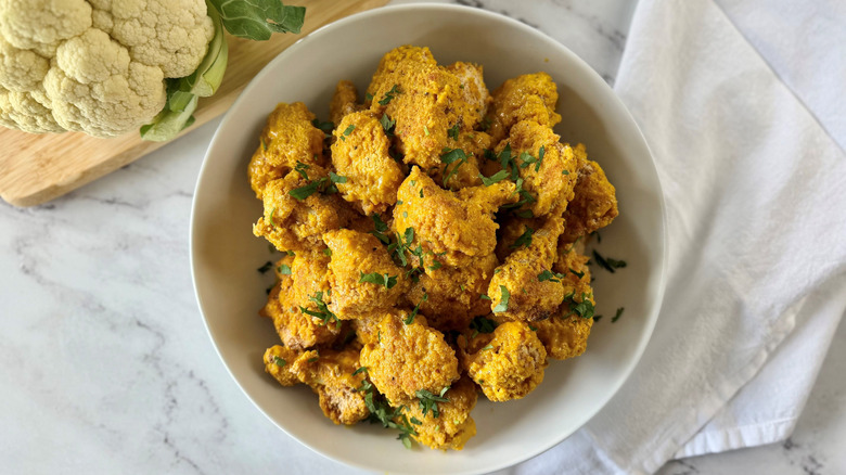 Carolina BBQ cauliflower wings in bowl