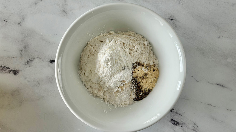 Flour and spices in bowl
