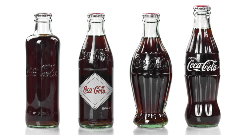 Examples of vintage Coke bottles