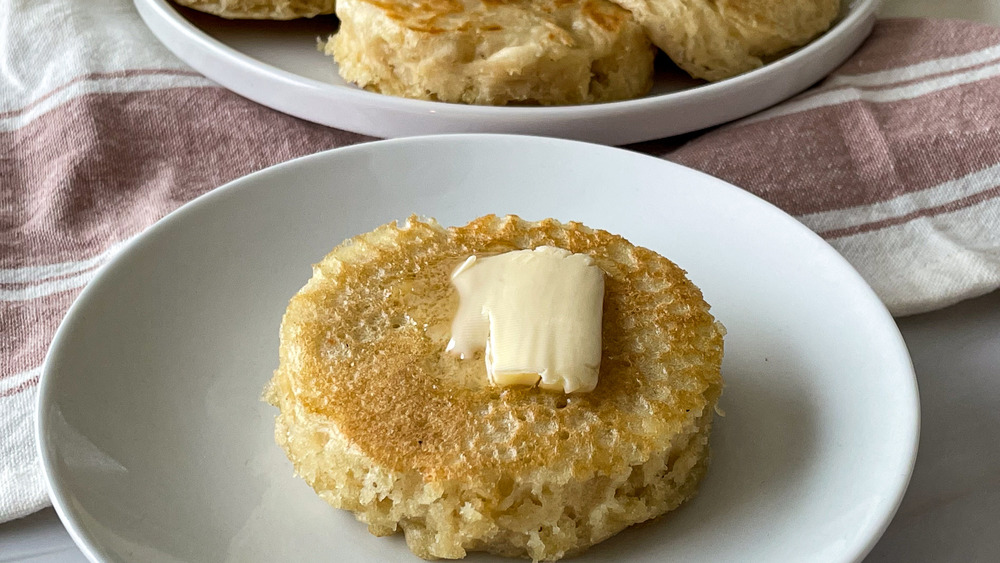 crumpets served with butter