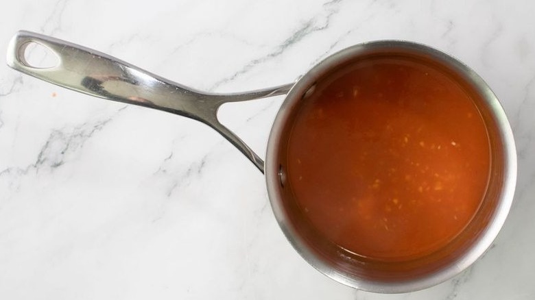Buffalo sauce in saucepan