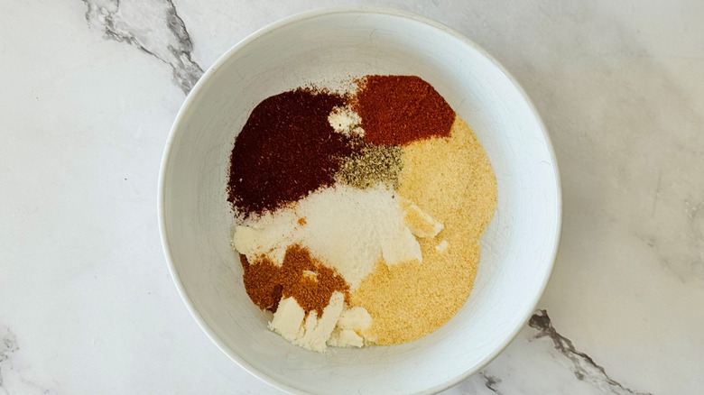 Various spices unmixed in bowl