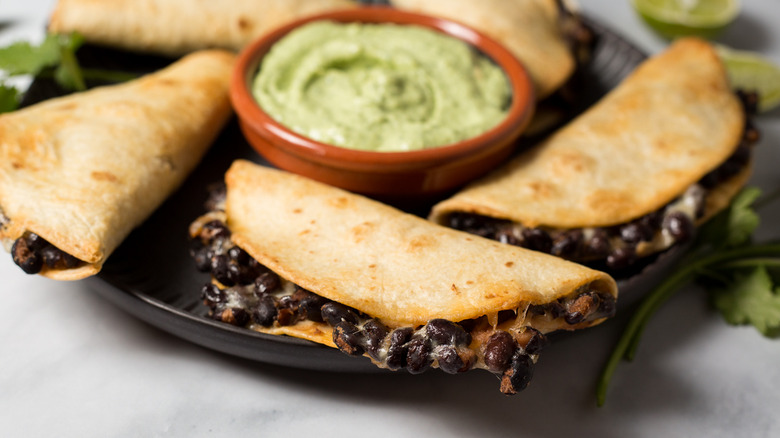 black bean tacos on plate