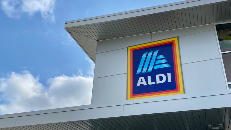 exterior of aldi store with aldi sign