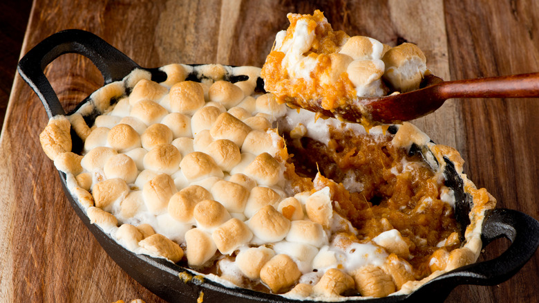 Baked sweet potatoes with marshmallows