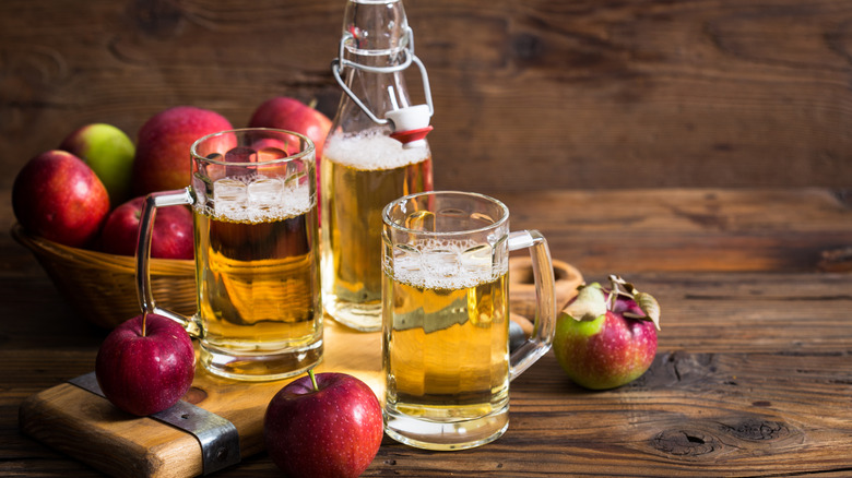 Two glasses of hard cider