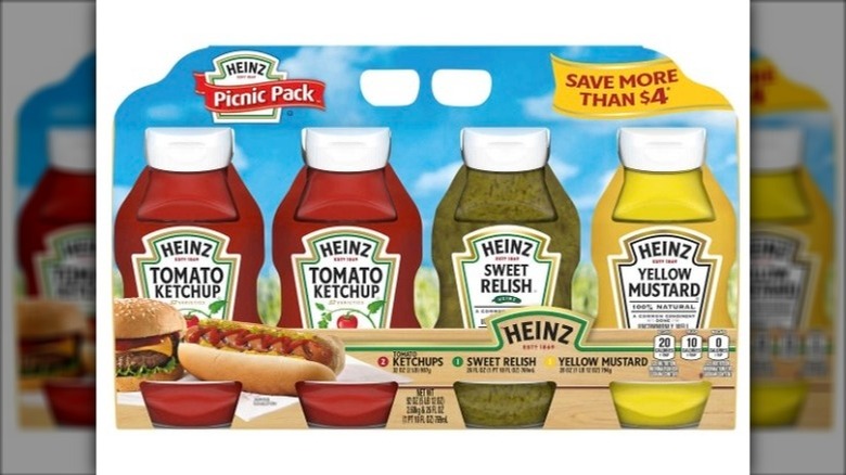 Four pack of Heinz condiments
