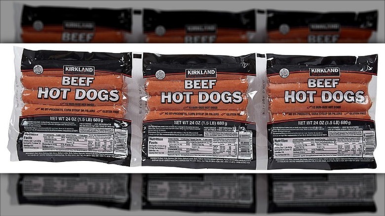 Three pack of hot dogs