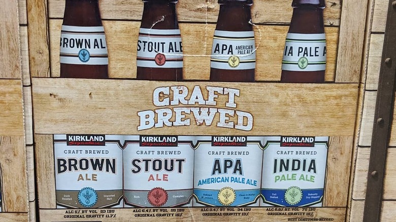 Box of Kirkland Signature craft brewed beer