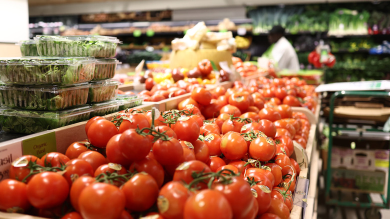 Whole Foods tomato display