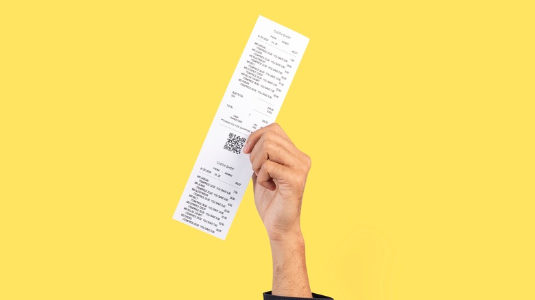 Receipt with QR code