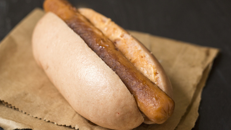 A brown hot dog